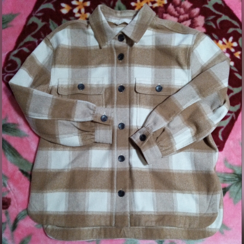 Classic Tan and Cream Plaid Jacket